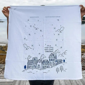 Cozy East Coast Christmas Tea Towel By The Far Away Shop