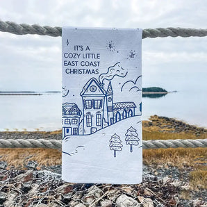 Cozy East Coast Christmas Tea Towel By The Far Away Shop
