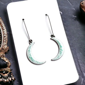 Crescent Moon Dangle Earrings (various colours) By Aflame