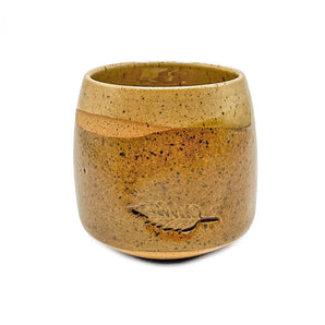 Crossover Leaf Imprint Brown Bottom/Beige Top Cup By Union