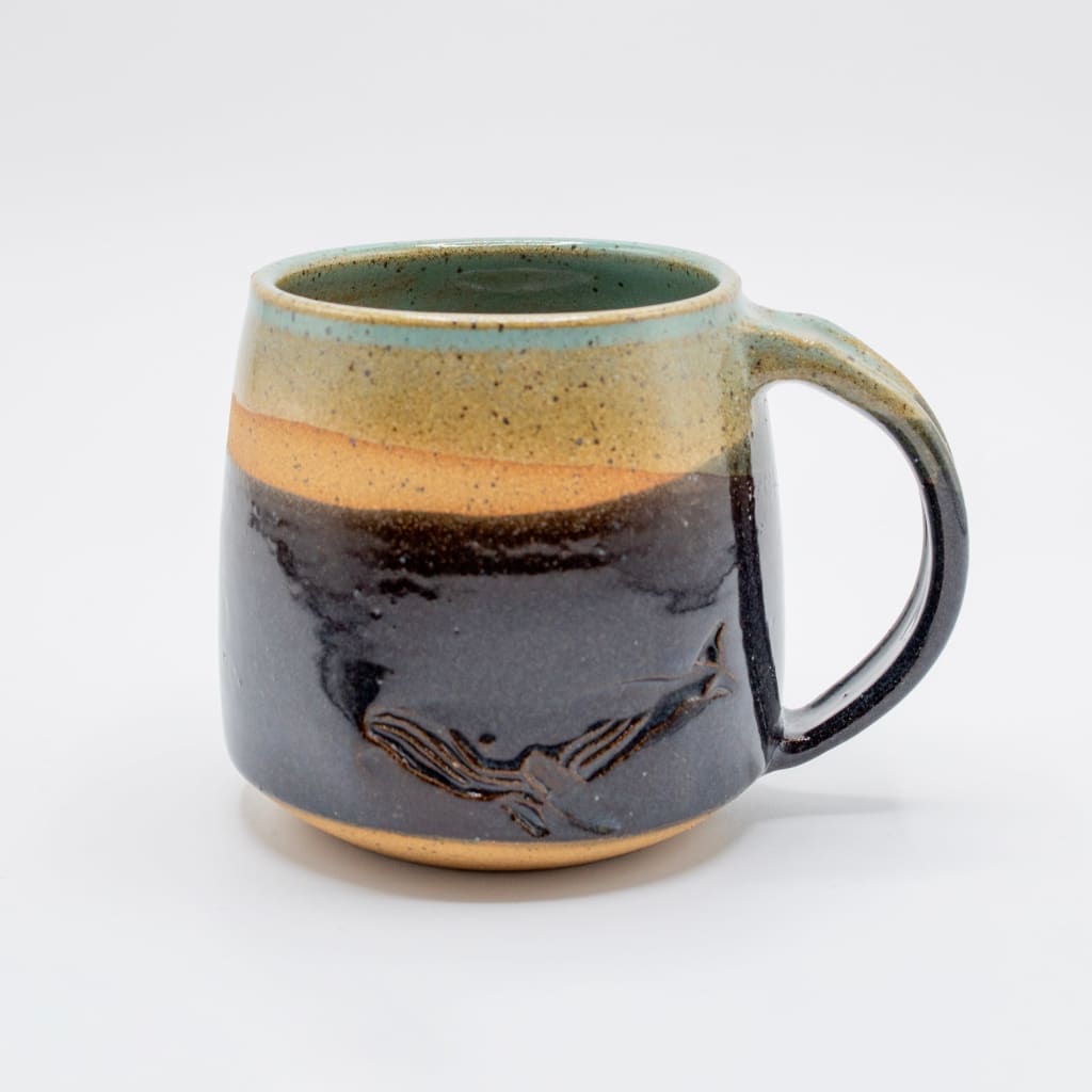 Crossover Mint Brown & Navy Mug By Union Street Pottery