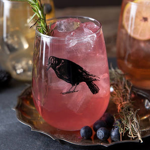 Crow Stemless Wine Glass By Counter Couture