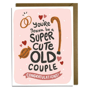 Cute Old Couple Card By Kat French Design