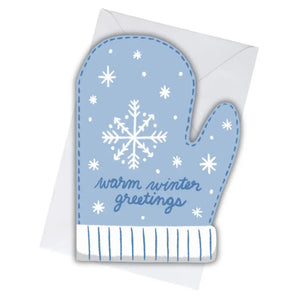 Die-Cut Mitten Warm Winter Greetings Card By Lucky Sprout