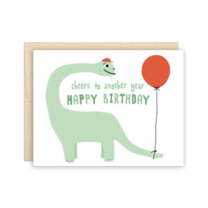 Dinosaur With Balloon Birthday Card By The Beautiful Project