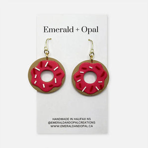 Donut Dangle Earrings By Emerald and Opal
