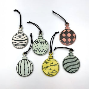 Doodle Ceramic Ornament (various colours) By Alexis Studio