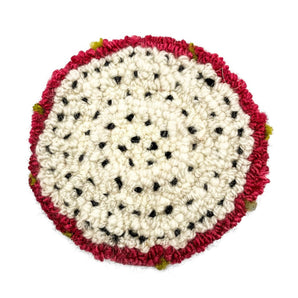 Dragonfruit Rug Hooked Coaster By Lucille Evans Rugs