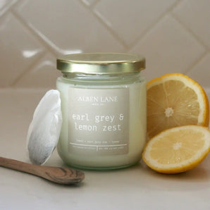Earl Grey & Lemon Zest 8oz Soy Candle By Alben Lane