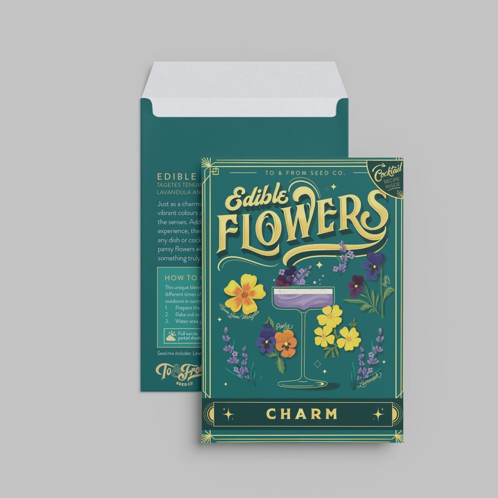Edible Flowers Seed Packet By KDP Creative Hand Lettering