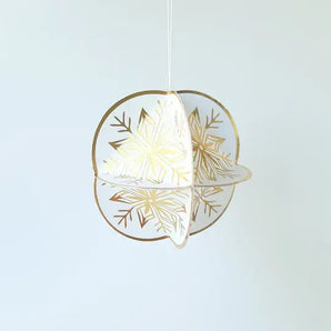 Globe Ornament Kit - Gold Foil & White Snowflake