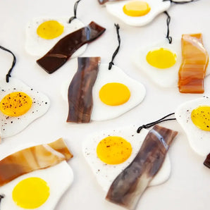 Egg & Bacon Ornament (various styles) By Glass House Studios