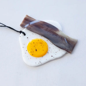 Egg & Bacon Ornament (various styles) By Glass House Studios