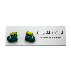 Elf Boots Stud Earrings By Emerald and Opal