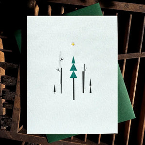 Evergreen Winterscape Card By Arquoise Press