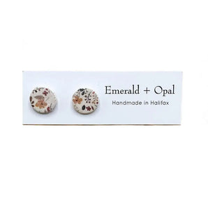 Fall Floral Pattern Stud Earrings By Emerald and Opal