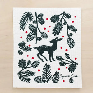 Fawn Borealis Swedish Dishcloth By Square Love