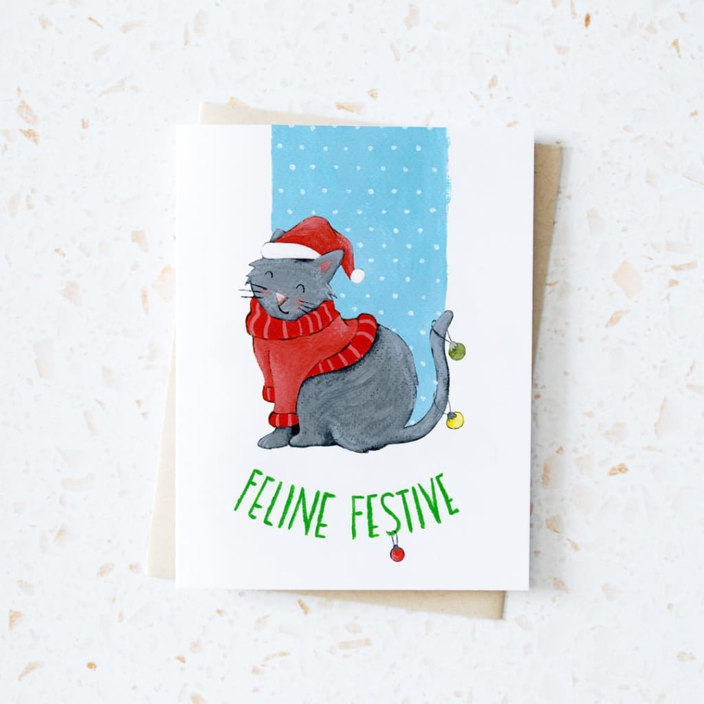 Feline Festive Card By Hop & Flop