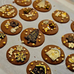 Festive Holiday Milk Chocolate Discs (various designs)