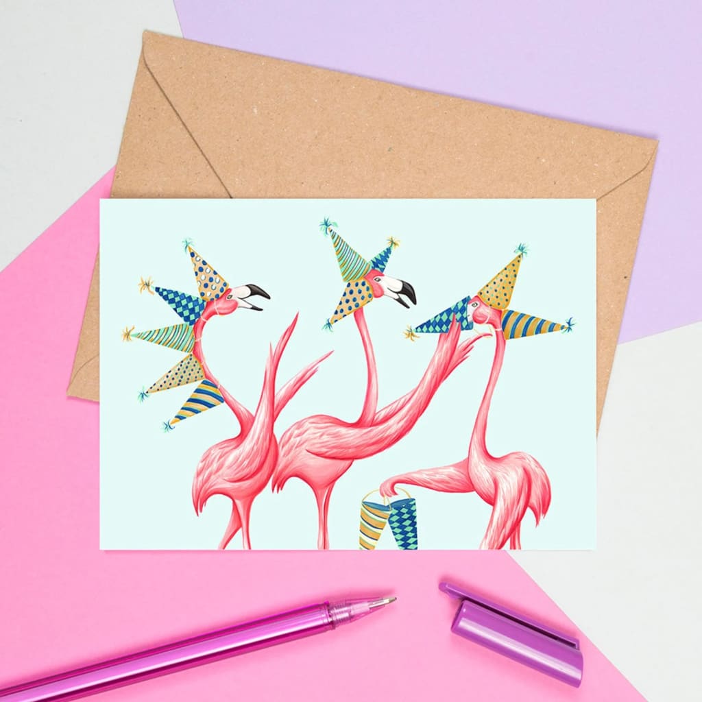 Flamingo Birthday Card By Amelie Legault Illustration
