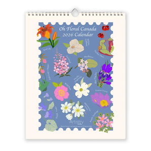 Floral Canada Stamps 2026 Wall Calendar By Artistry Cards