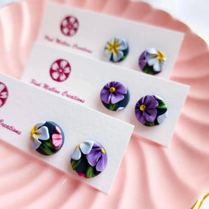 Floral Garden Stud Earrings By Pink Mallow Creations