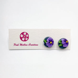 Floral Garden Stud Earrings By Pink Mallow Creations