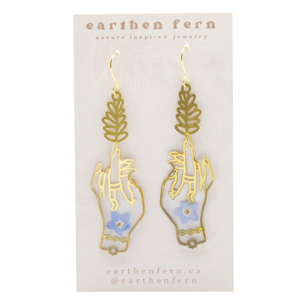 Floral Hand Resin Earrings By Earthen Fern