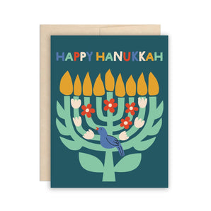 Floral Menorah Card By The Beautiful Project