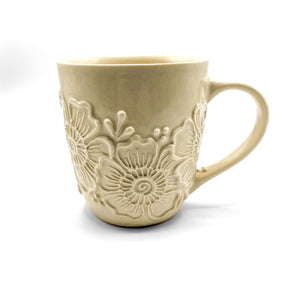 Floral Relief Mug (Wide Mouth) By The Maple Market Crafts