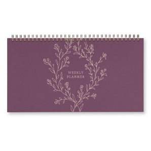 Floral Vines Weekly Planner - Purple Plum (Undated) By Ruff