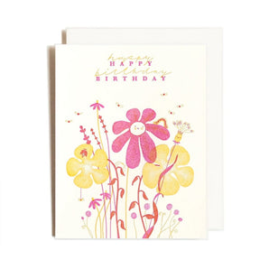 Flower Bunch Birthday Card By Homework Letterpress