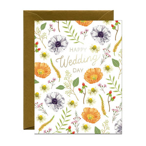 Flower Wedding Foil Card By Yeppie Paper