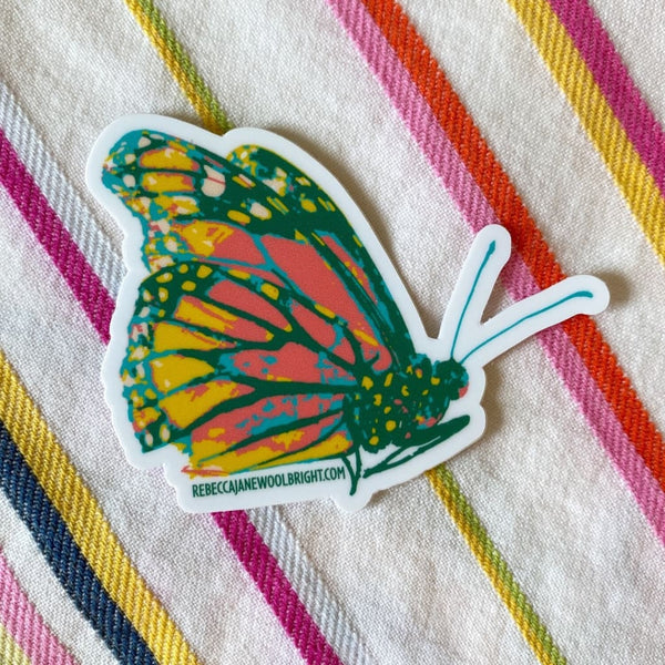 Flying Solo Butterfly Sticker By Rebecca Jane Woolbright