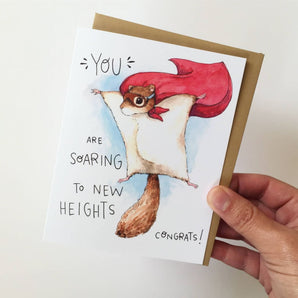 Flying Squirrel Congrats Card By Paper Wilderness