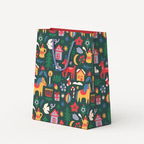 Folk Holiday Medium Gift Bag By Paperole