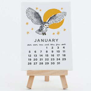 Forest Friends Letterpress 2025 Desk Calendar By Smudge Ink