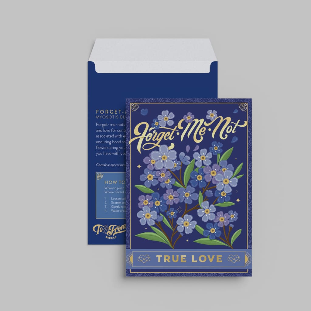 Forget-Me-Not Seed Packet By KDP Creative Hand Lettering