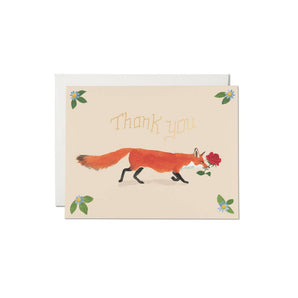 Foxy Thanks Foil Card By Red Cap Cards