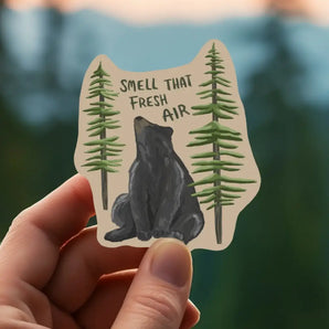 Fresh Air Bear Sticker By Bygone Art Project