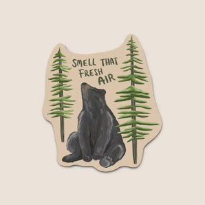 Fresh Air Bear Sticker By Bygone Art Project