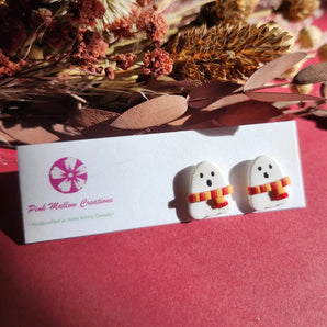 Friendly Ghost Stud Earrings By Pink Mallow Creations