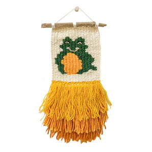 Frog Woven Wall Hanging w/ Long Fringe By The Gentle Coast
