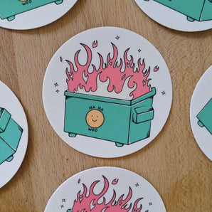 Garbage/Dumpster Fire Sticker By Sorry Goods