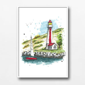 George’s Island Lighthouse 11x14 Print By Downtown Sketcher