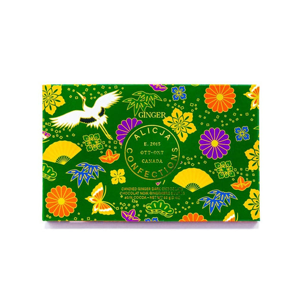 Ginger Dark Chocolate Bar + Postcard By Alicja Confections