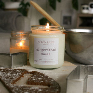 Gingerbread House 8oz Soy Candle By Alben Lane