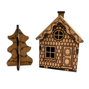Gingerbread Miniature House with Tree By Beepart