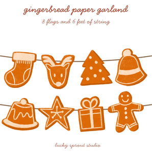 Gingerbread Paper Garland By Lucky Sprout Studio