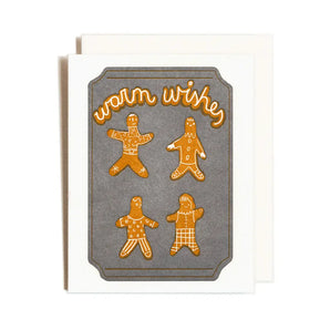 Gingerbread Warm Wishes Card By Homework Letterpress